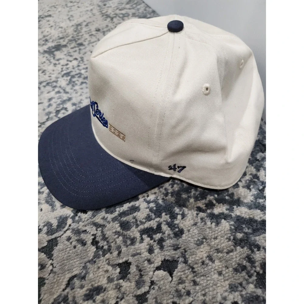 47 Brand MLB World Series 2022 Snapback Hat Cream Navy Blue OSFA Baseball Cap
